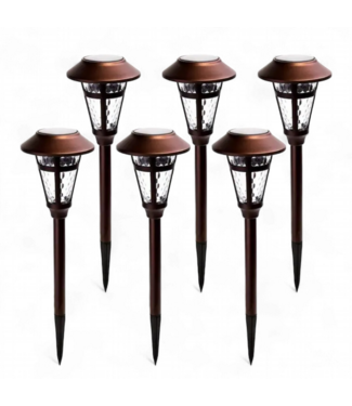 49236 Gigalumi Solar Bronze LED Path Light 6-Pack