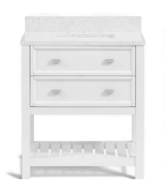 49256 Allen+Roth Canterbury White Bathroom Vanity 30"W