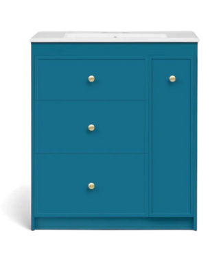 49286 Tatayosi 30" Blue Bathroom Vanity With Top