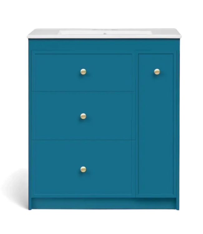 49286 Tatayosi 30" Blue Bathroom Vanity With Top