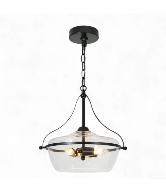 49287 Zevni Modern Clear Glass 3 -Light Chandelier