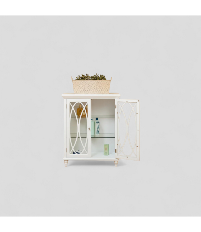 49302 White Freestanding Linen Cabinet  26"W x 32"H