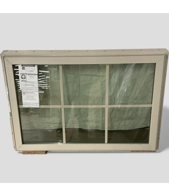 49306 Jeld-Wen Taupe Fixed Gridded Window 36" x 24"