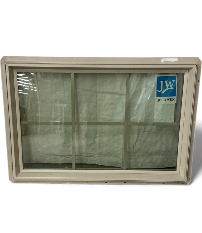 49306 Jeld-Wen Taupe Fixed Gridded Window 36" x 24"