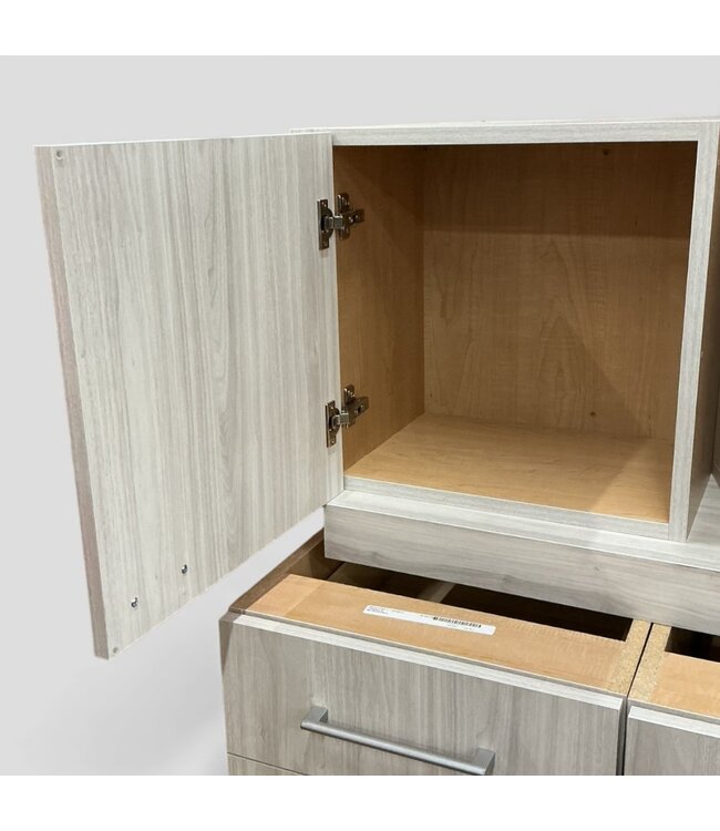 49304 White Washed Wood Butlers Pantry Cabinet Set of 9-pcs