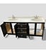 49338 Black Double Sink Bathroom Vanity  73"W