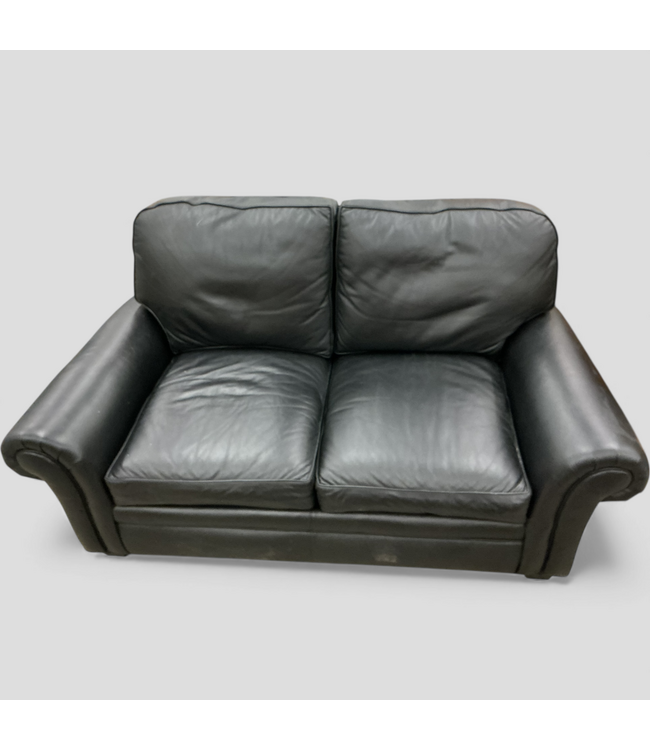 49341 Black Faux Leather Loveseat