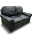 49341 Black Faux Leather Loveseat