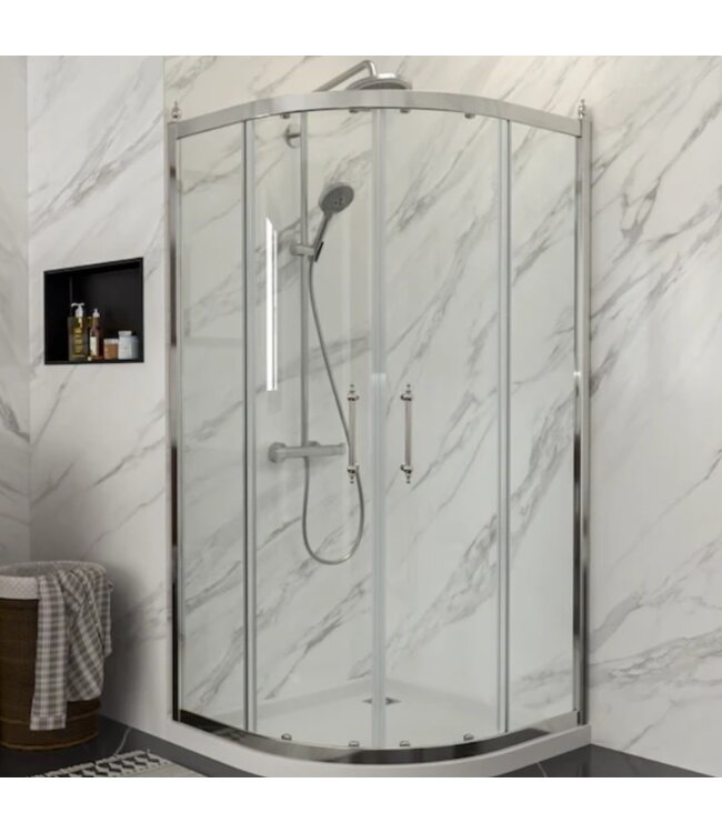 49346 Lordear Chrome Curved Shower Door 36" x 72"