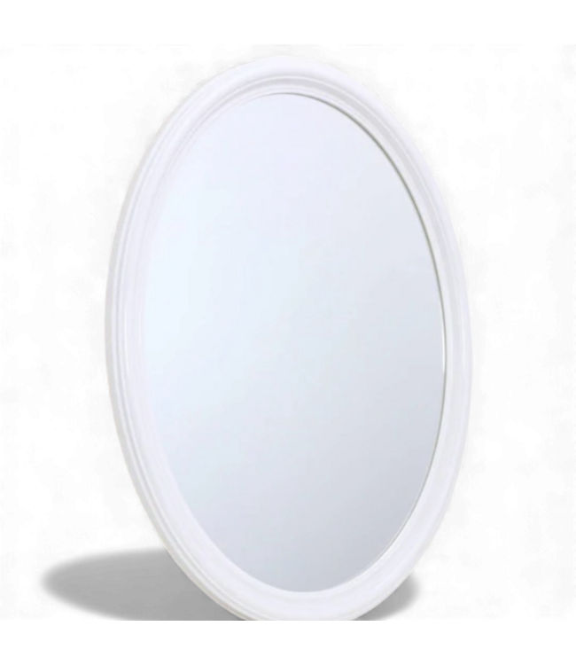 49348 Style Selections Oval White Framed Mirror