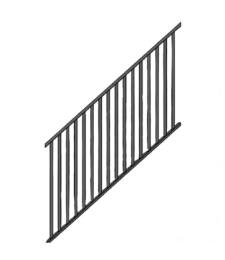 49349 Clinch Black Stair Rail Kit Set Of 6 Rails