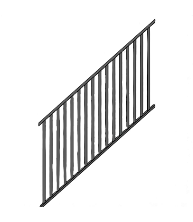 49349 Clinch Black Stair Rail Kit Set Of 6 Rails