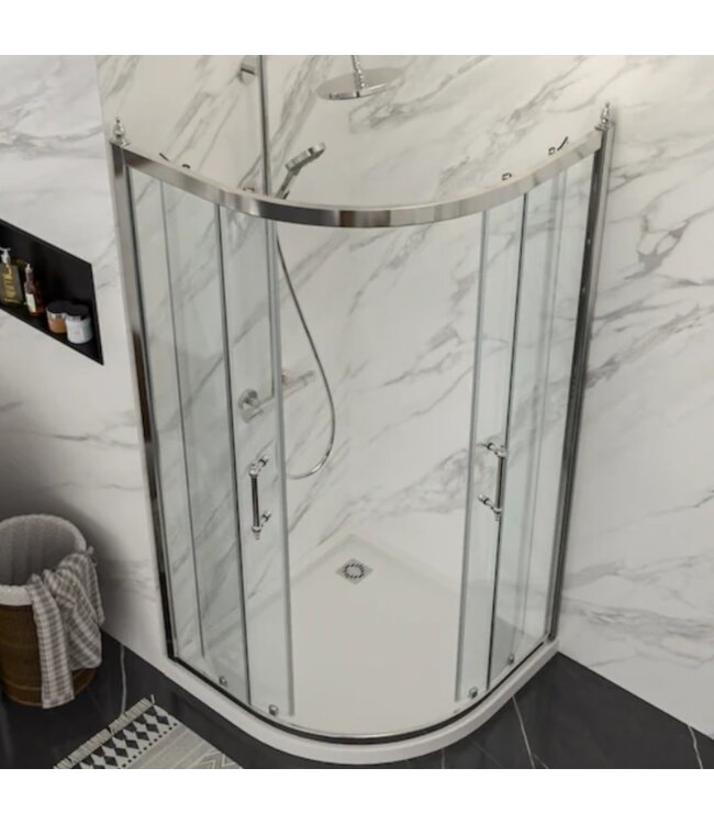 49346 Lordear Chrome Curved Shower Door 36" x 72"