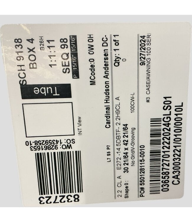 49347 Andersen Black Fixed Insert Window 30" x 42"