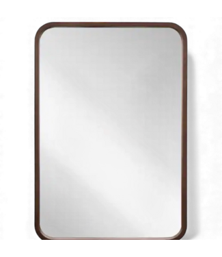 49357 Allen+Roth Rectangle Light Brown Polished Mirror
