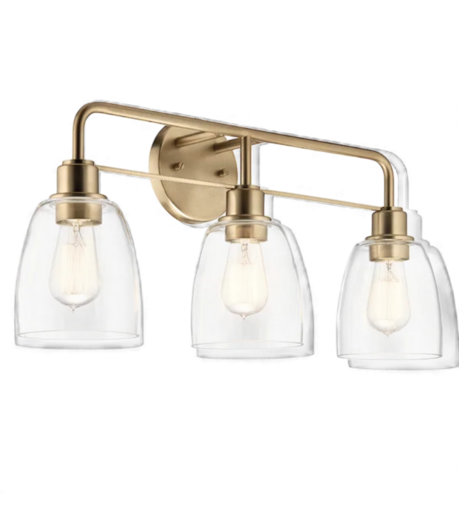49361 Kichler Meller 3 Light Gold Vintage Vanity Light