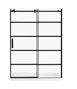 49365 Allen+Roth Matte Black Frameless Shower Door 76"H