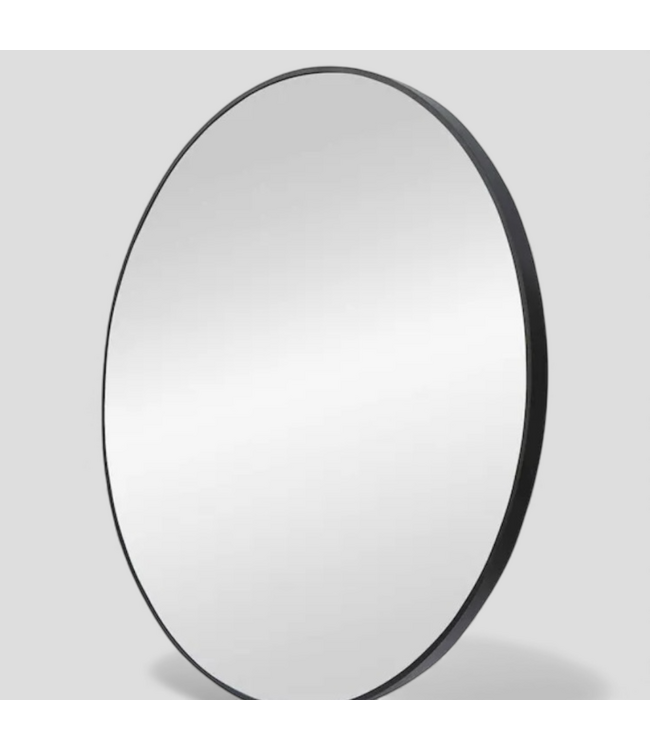 49368 Origin 21 Round Black Framed Mirror