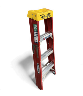 49424 Werner Fiberglass Red Step Ladder 4'