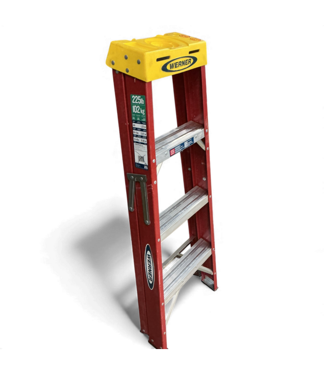 49424 Werner Fiberglass Red Step Ladder 4'