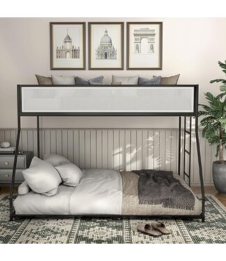 49448 Black Low Profile Twin over Full Bunk Bed