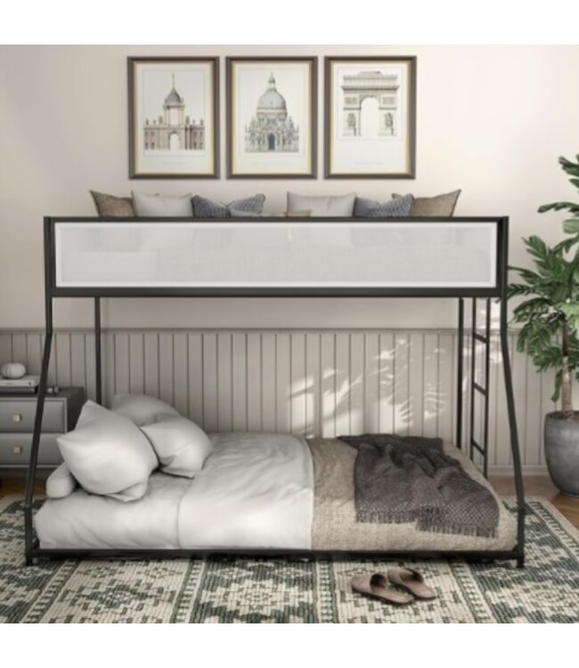 49448 Black Low Profile Twin over Full Bunk Bed