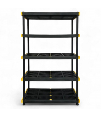 49453 5 -Tier Heavy Duty Black Plastic Utility Shelving Unit