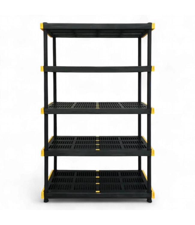 49453 5 -Tier Heavy Duty Black Plastic Utility Shelving Unit