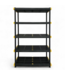 49453 5 -Tier Heavy Duty Black Plastic Utility Shelving Unit