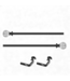49480 Talia Black Steel Curtain Rod with Crystal Finials