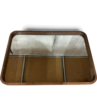 49481 Brown Wooden Rectangle Wall Mirror 24"W x 35"H