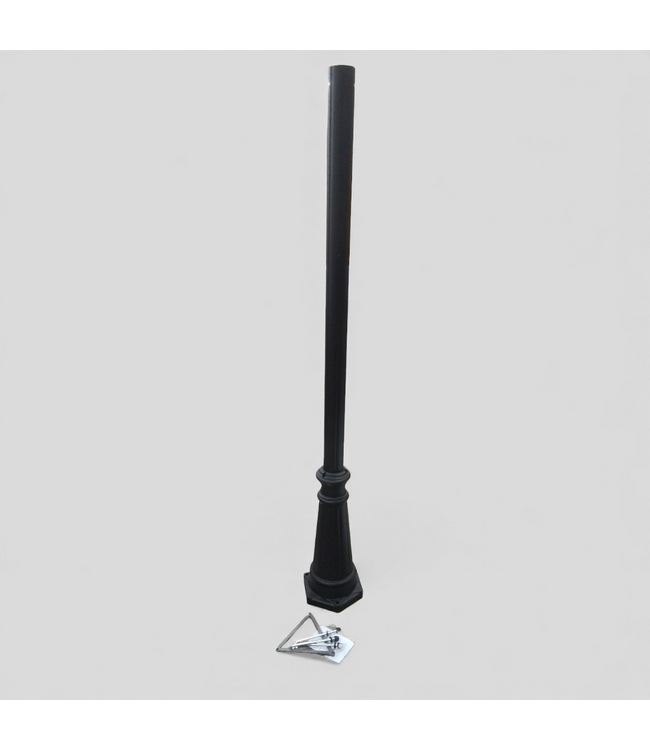 49484 Surface Mounted Matte Black Outdoor Post 6-Ft