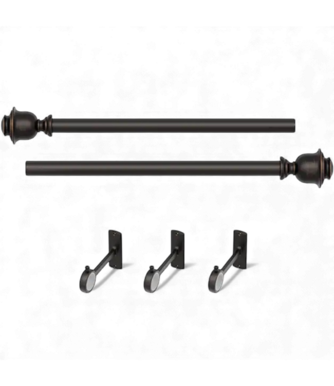49485 Kirby Oil Rubbed Bronze Curtain Rod with Finials