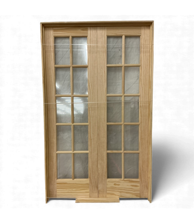 49490 Unfinished Pine 10-Lite Interior French Door 49.5" x 81.5"