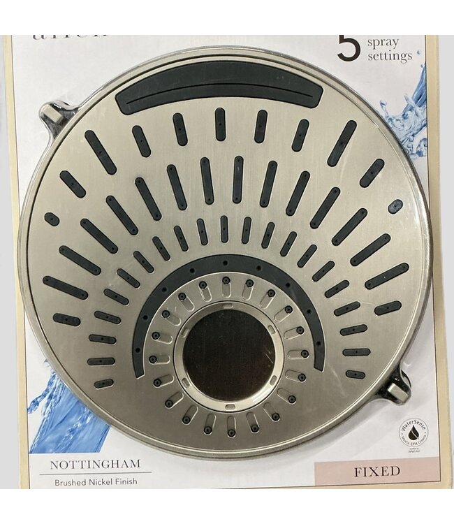 49496 Nottingham Satin Nickel Round Fixed Shower Head