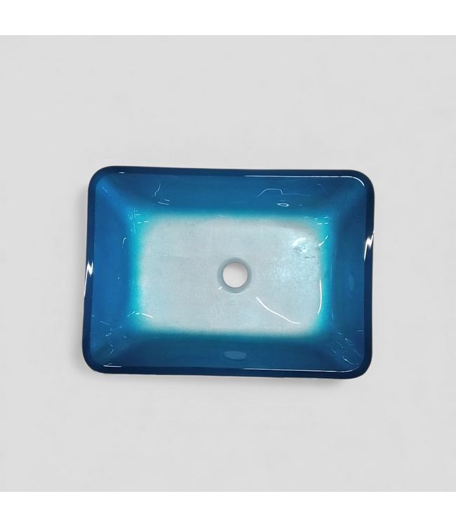 49498 Turquoise water Glass 13-in Vessel Bathroom Sink