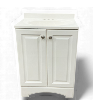 49500 Cotton White Single Sink Bathroom Vanity 24"W