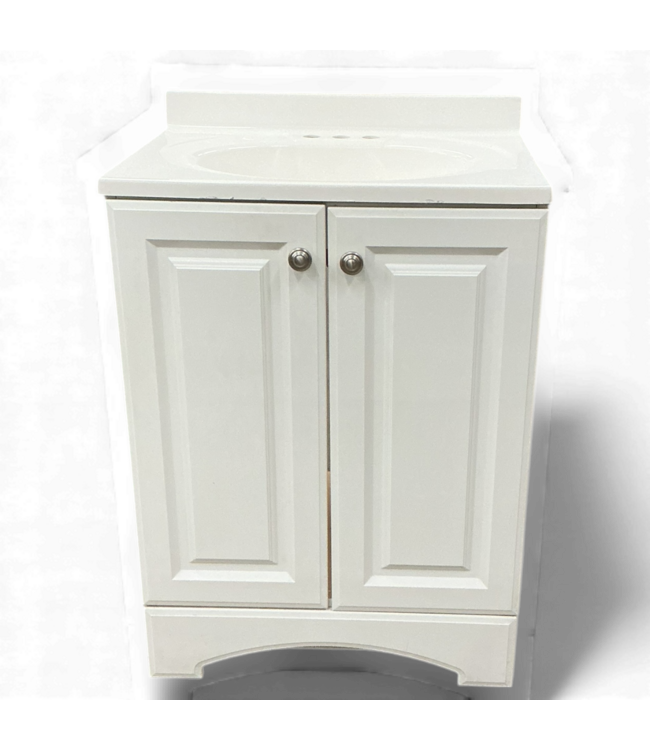 49500 Cotton White Single Sink Bathroom Vanity 24"W