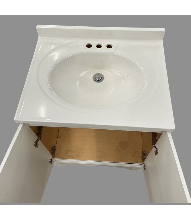 49500 Cotton White Single Sink Bathroom Vanity 24"W