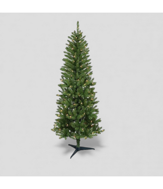 49513 4' Pine Pre-Lit Slim Artificial Christmas Tree