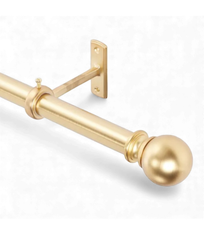 49517 Wallace Brushed Gold Curtain Rod with Finials