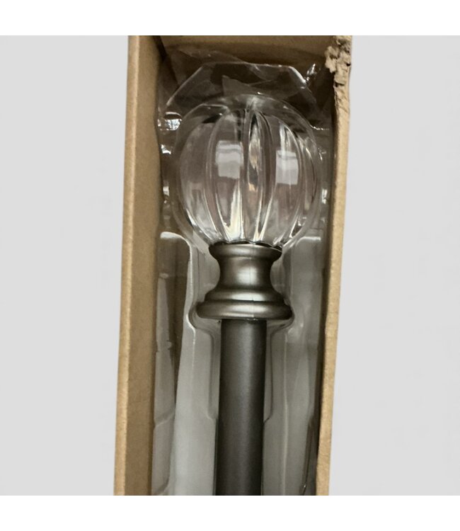 49519 Pewter Curtain Rod with Glass Ball Finials
