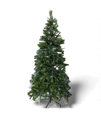 49523 7' Pre-Lit Artificial Christmas Tree With Multicolor Lights