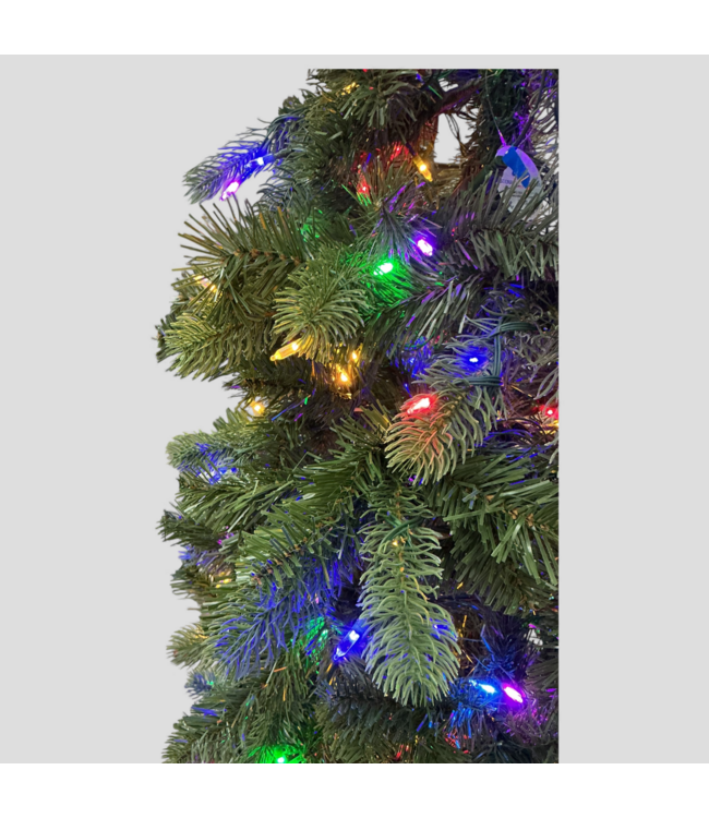 49545 6.5' Douglas Fir Pre-Lit Slim Artificial Christmas Tree