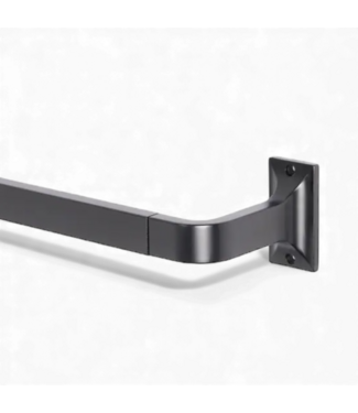 49529 Matte Black Iron Corner Curtain Rod