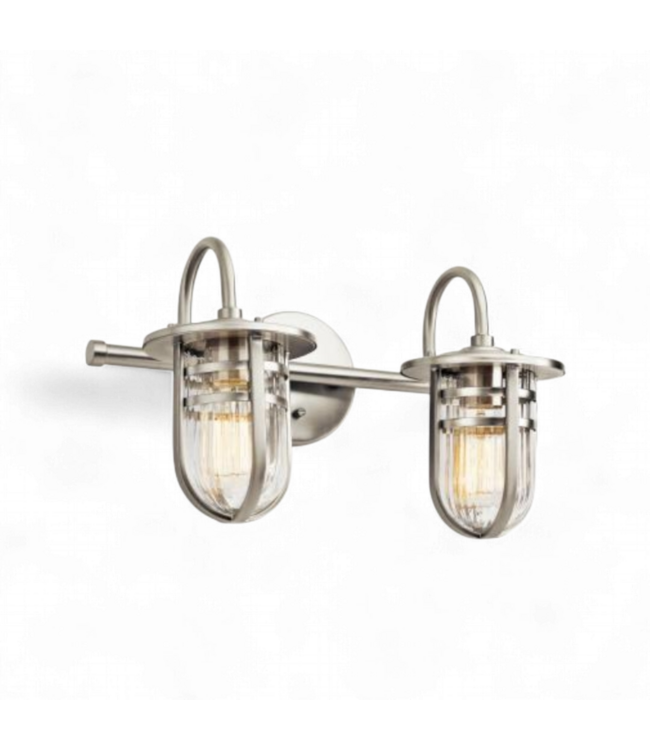 49560 Brushed Nickel 2-Light Bathroom Vanity Light 17.5"