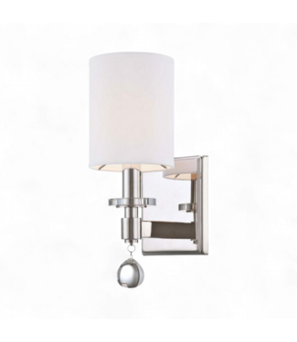 49562 One Light Wall Sconce - Polished Nickel 13.25"H