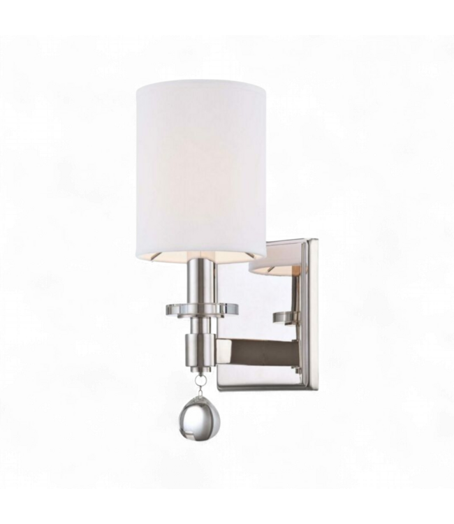 49562 One Light Wall Sconce - Polished Nickel 13.25"H