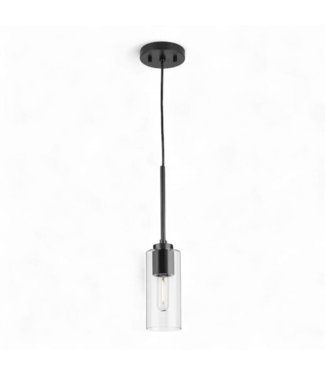 49563 Matte Black Mini Hanging Pendant Light 9.75"H