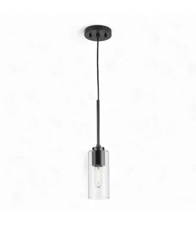 49563 Matte Black Mini Hanging Pendant Light 9.75"H